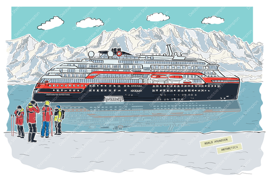 Antartica Cruise Framed Illustration