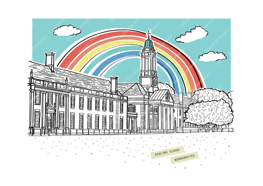 Ashlyn's School Rainbow Framed Illustration