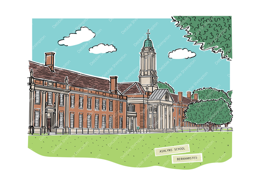 Ashlyn's School Framed Illustration