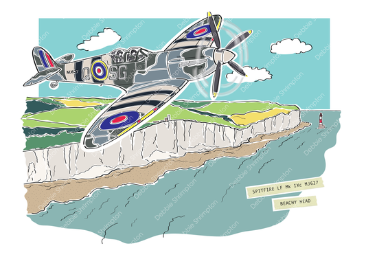 RAF Spifire over Beachy Head
