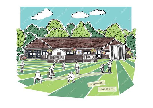 Berkhamsted Cricket Club 
Framed Illustration