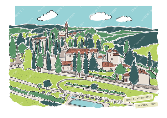 Borgo Di Pietrafitta, Tuscany Framed Illustration