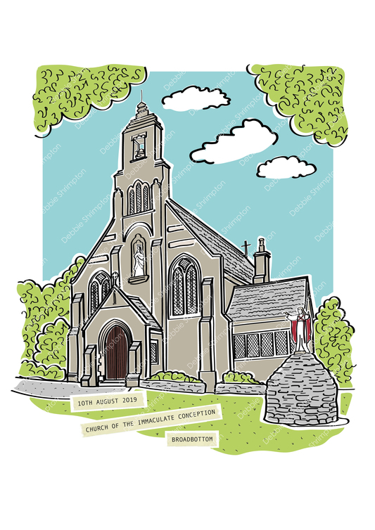 Broadbottom Church Framed Illustration