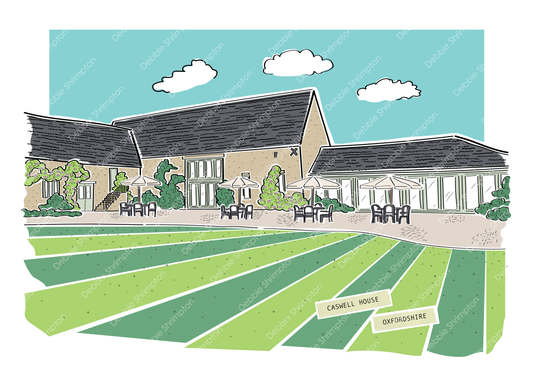 Caswell House, Oxfordshire Framed Illustration