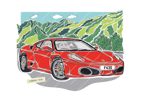 Ferrari F430 Framed Illustration
