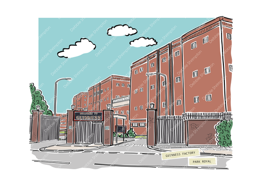 Guinness Park Royal Framed Illustration