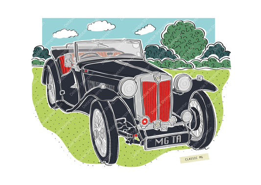 Classic MG Framed Illustration