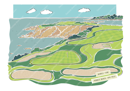 Pebble Beach Golf Club Framed Illustration