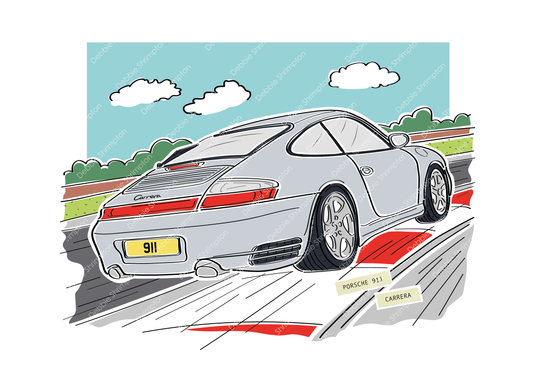 Porsche 911 Carrera Framed Illustration