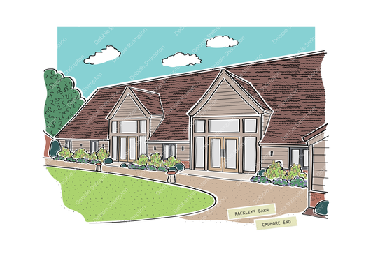 Rackleys Barn Cadmore End Framed Illustration
