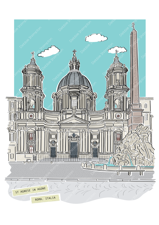 St Agnese Agone Roma Framed Illustration