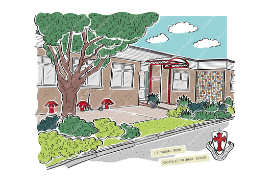 St Thomas More School, Berkhamsted Framed Illustration