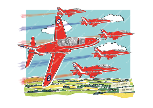 RAF Red Arrows Illustration