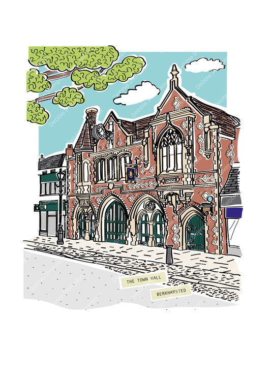 Berkhamsted Town Hall Framed Illustration