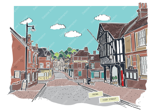 Tring High Street Framed Illustration