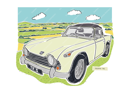 Triumph TR5 Framed Illustration