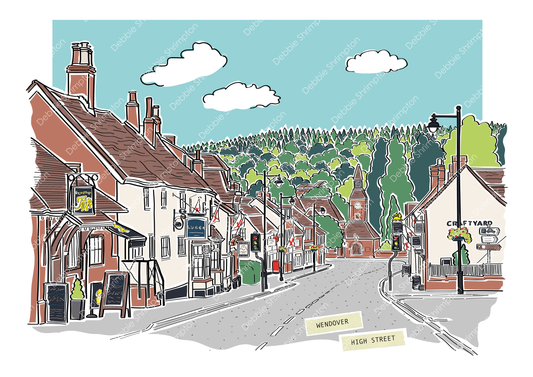 Wendover High Street Framed Illustration