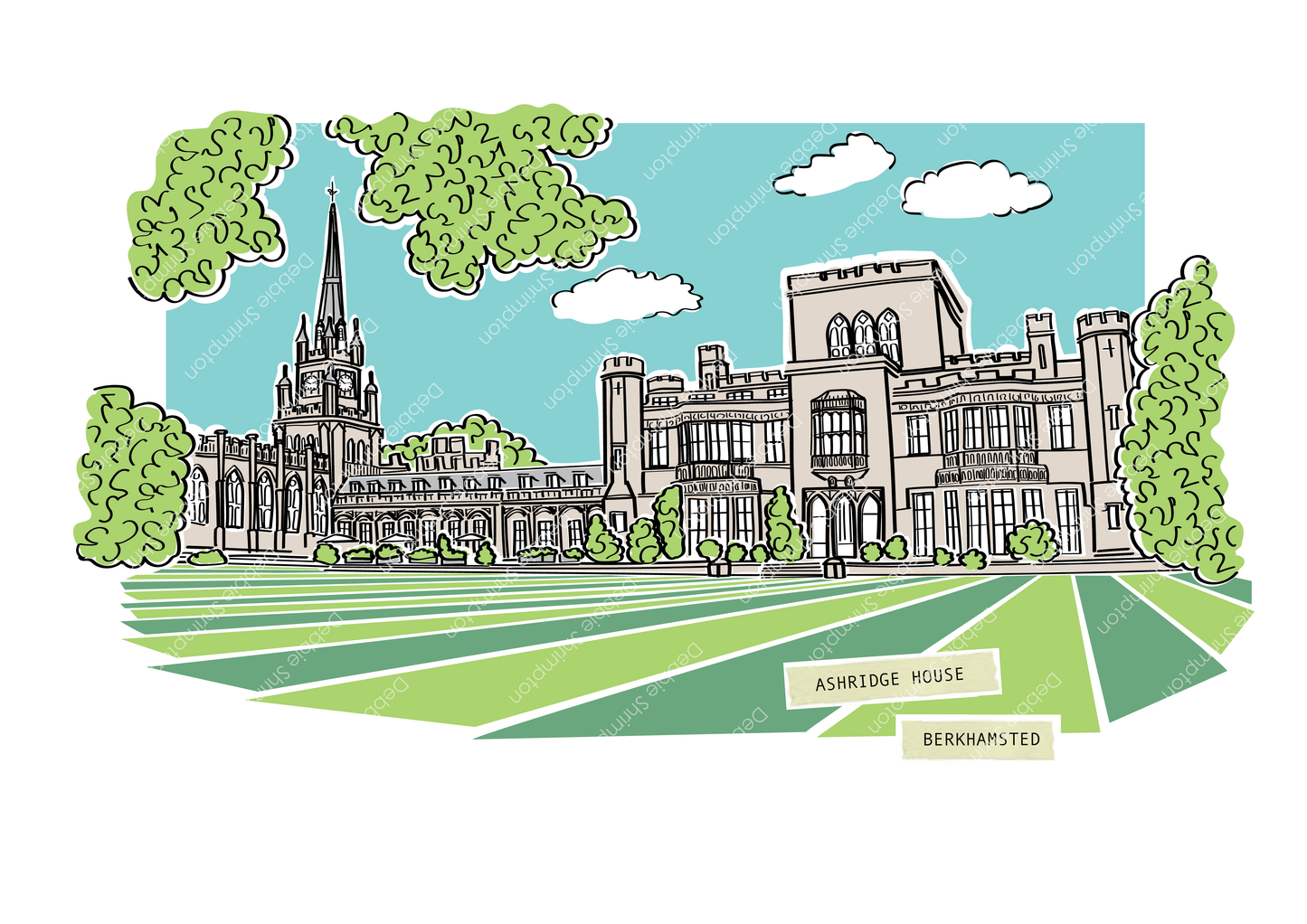 Ashridge House Framed Illustration