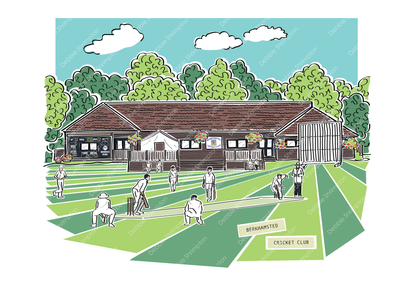 Berkhamsted Cricket Club 
Framed Illustration