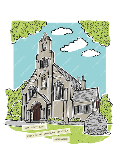 Broadbottom Church Framed Illustration
