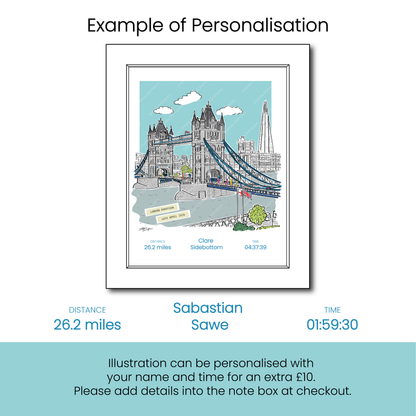 2026 London Marathon Illustration print