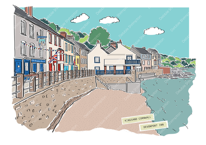 Kingsand Cornwall Framed Illustration