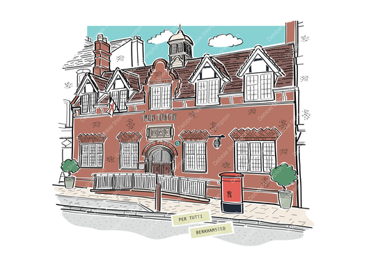 Per Tutti Restaurant Berkhamsted Framed Illustration