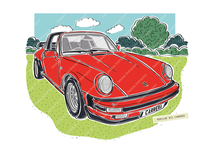Porsche 911 Framed Illustration