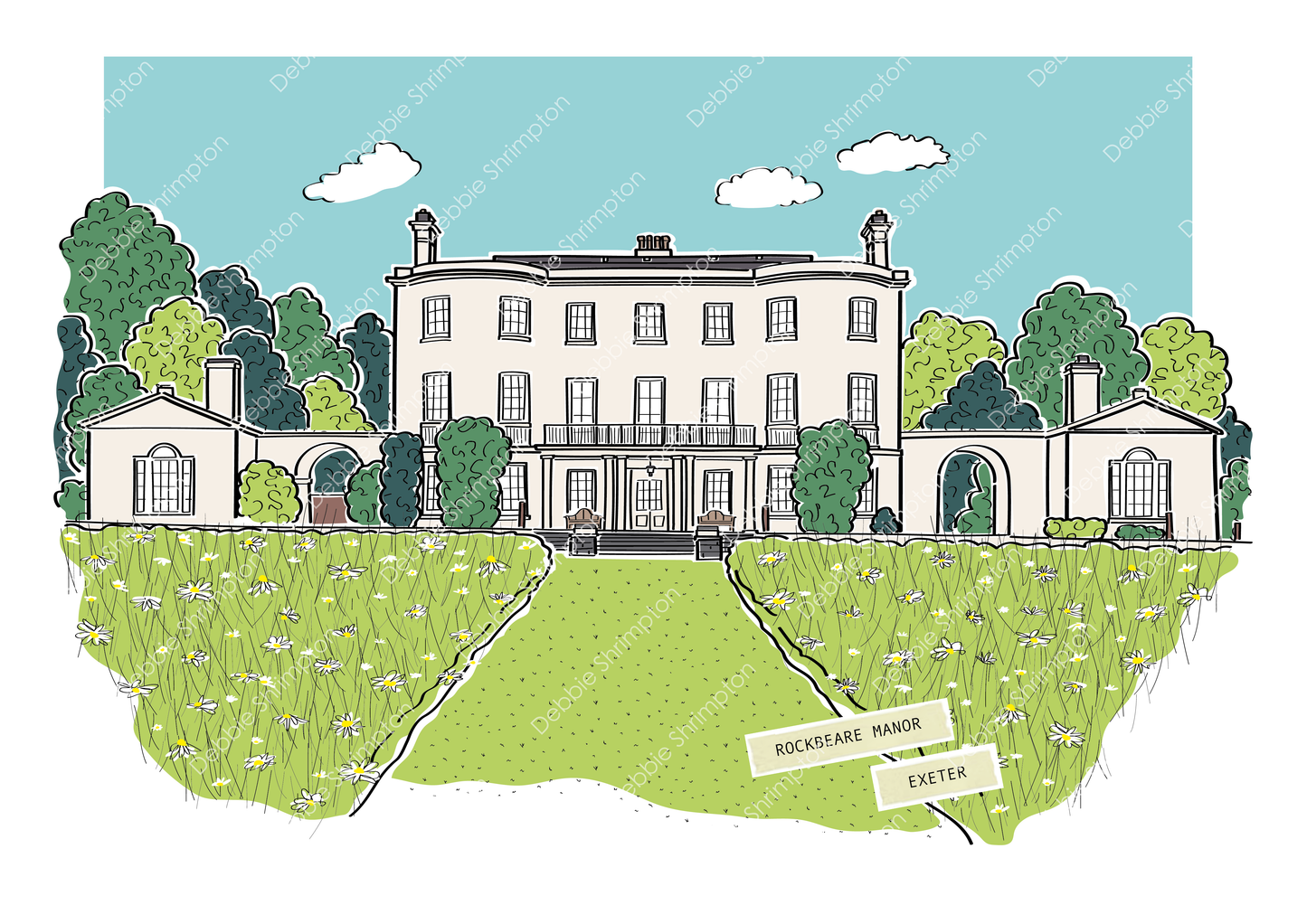 Rockbeare Manor Framed Illustration