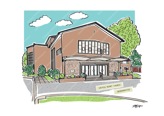 The Sacred Heart, Berkhamsted Framed Illustration