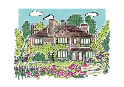 Shaws Corner National Trust Framed Illustration