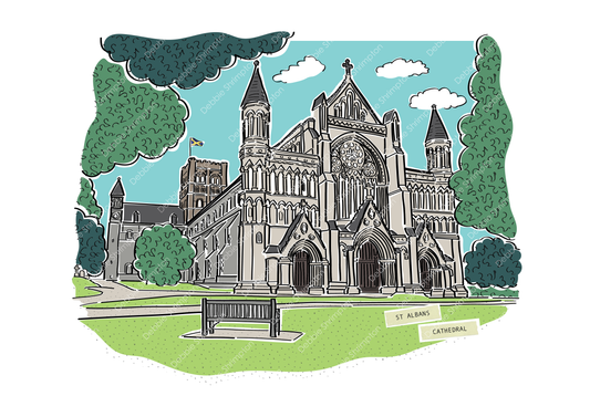 St Albans Cathedral Framed illustration