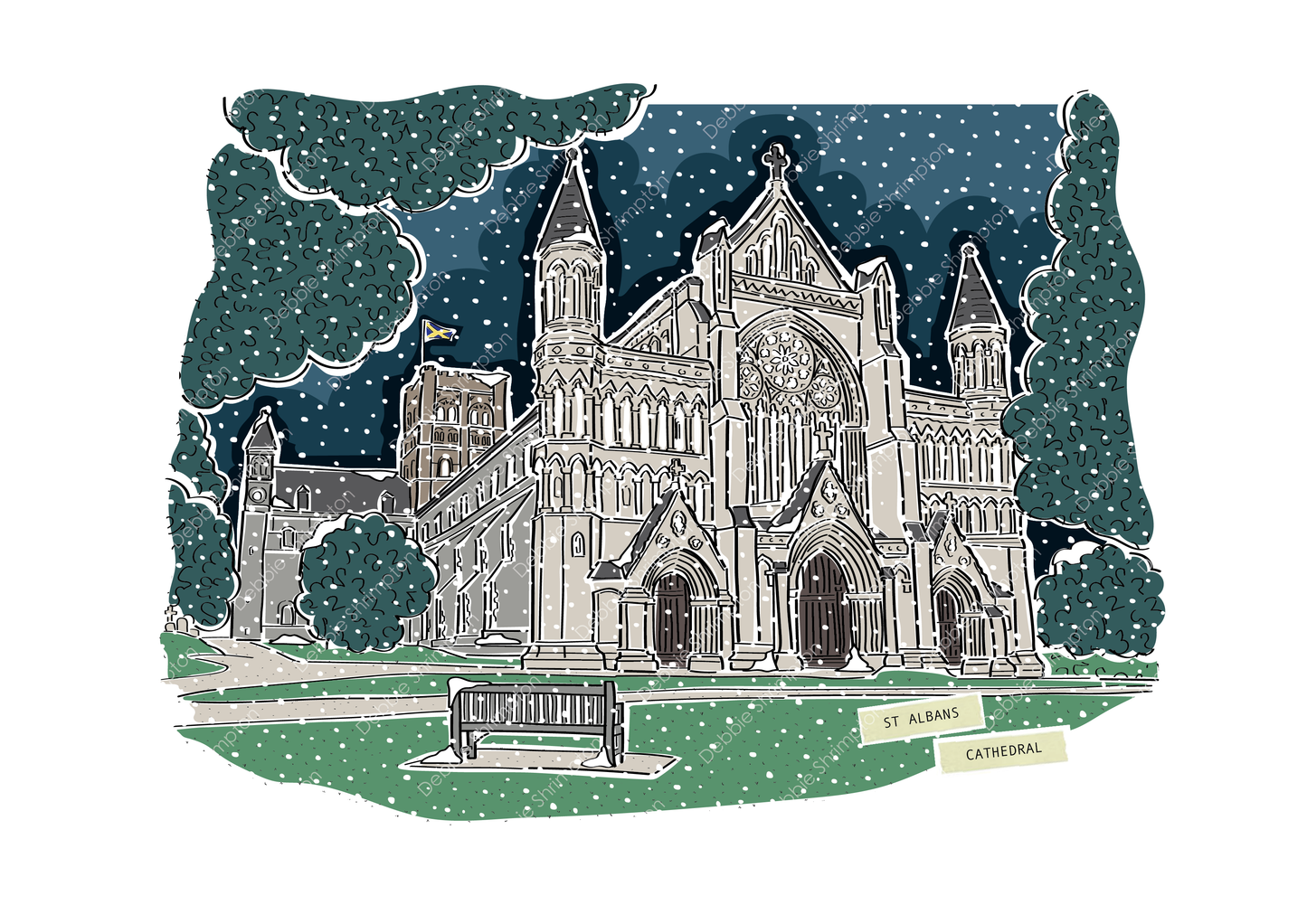 ST_ALBANS_CATHEDRAL_WINTER_WONDERLAND_DEBBIE_SHRIMPTON_ILLUSTRATES-02