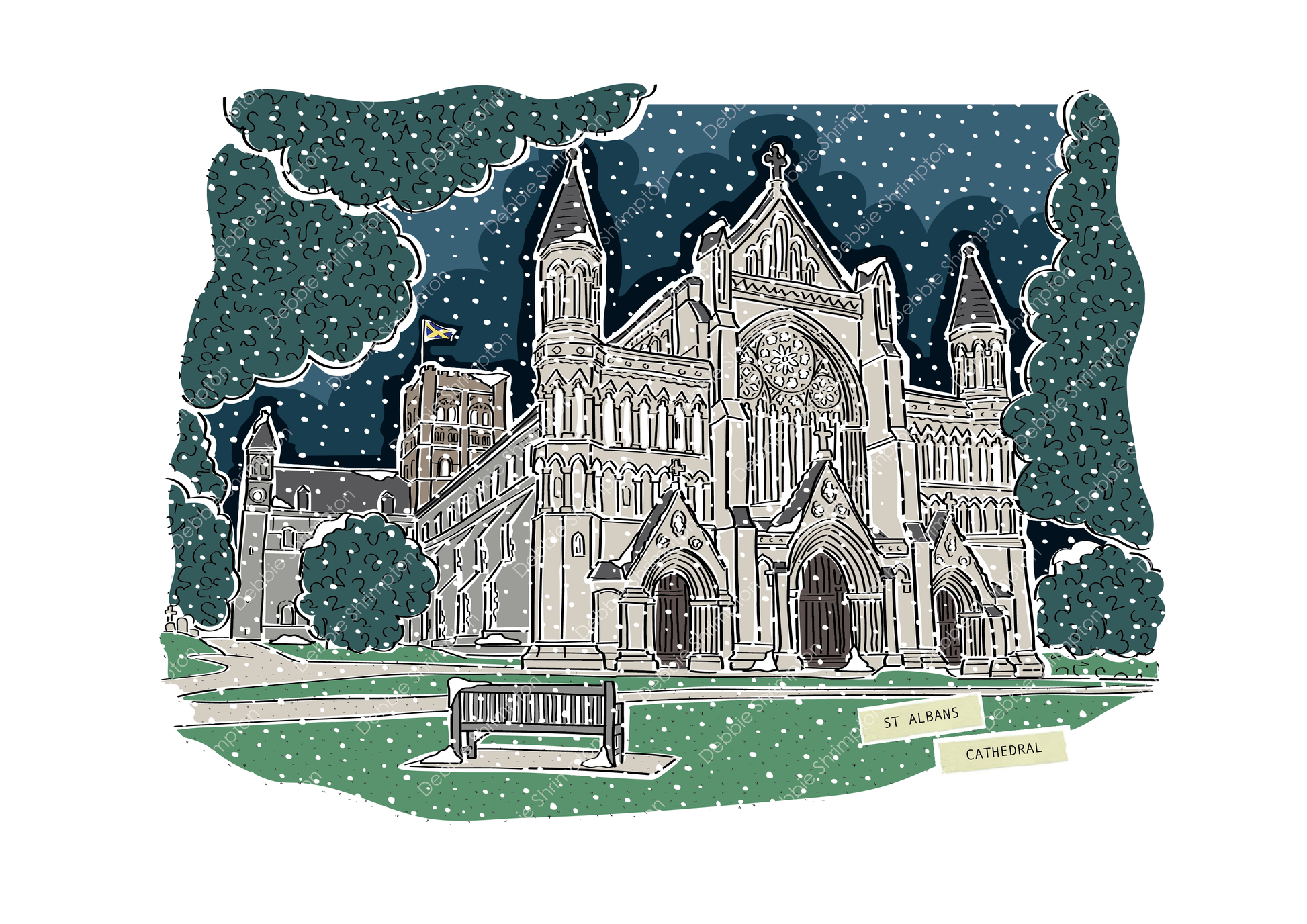 ST_ALBANS_CATHEDRAL_WINTER_WONDERLAND_DEBBIE_SHRIMPTON_ILLUSTRATES-02