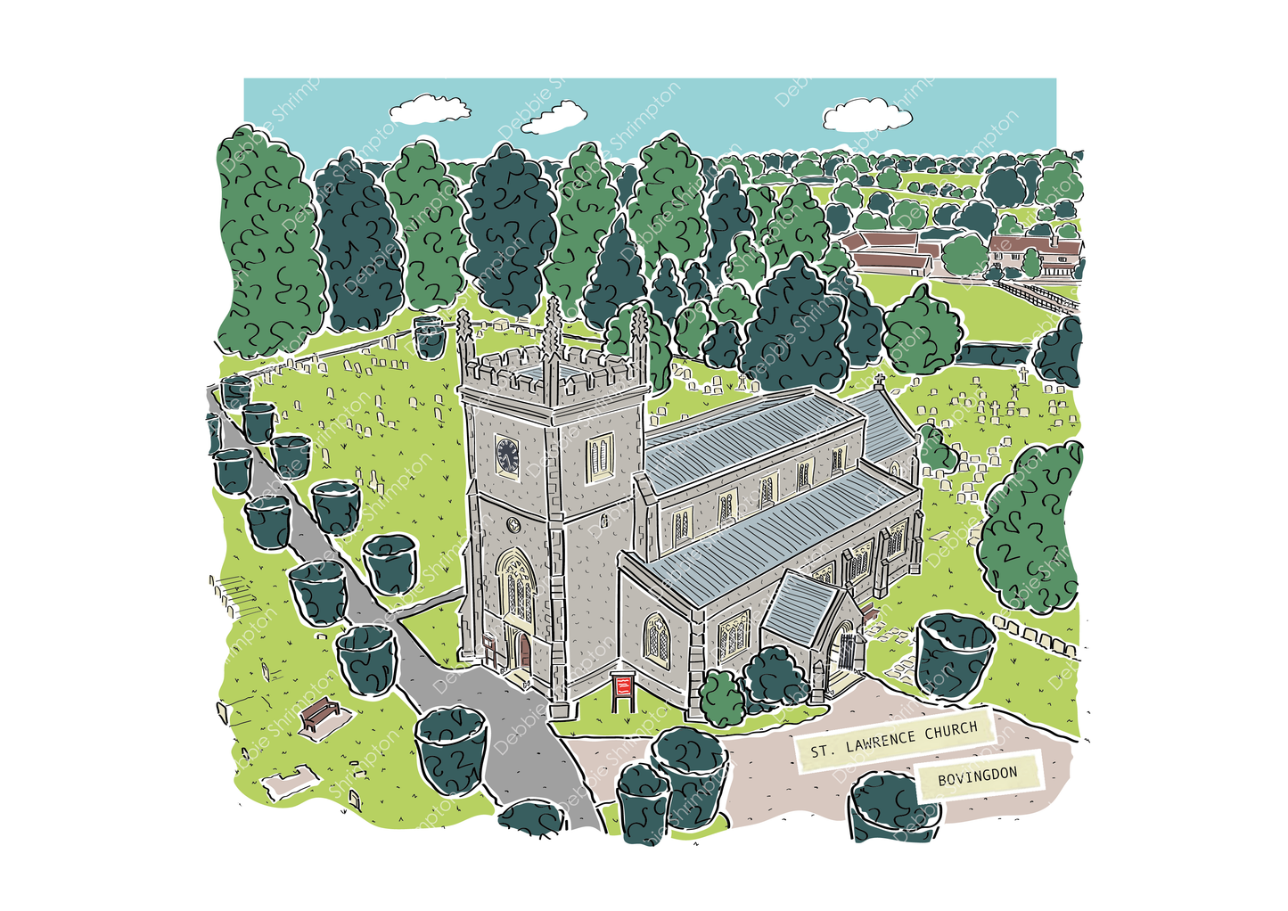St Lawrence Church Bovingdon Illustration