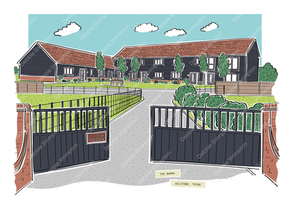 The Barns, Wilstone, Tring Framed Illustration