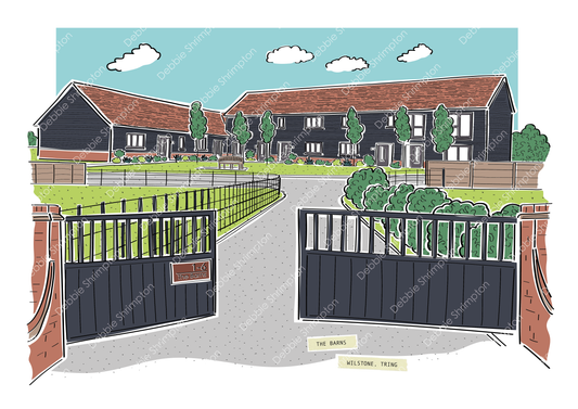 The Barns, Wilstone, Tring Framed Illustration