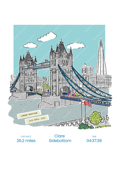 2026 London Marathon Illustration print