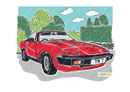 Triumph TR7 Framed Illustration