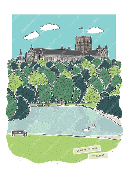 Verulamium Park Cathedral View, St Albans illustration