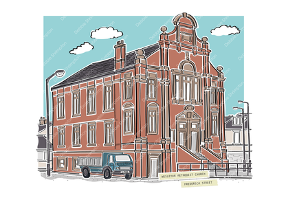 Wesleyan Methodist Church, South Shields Framed Illustration